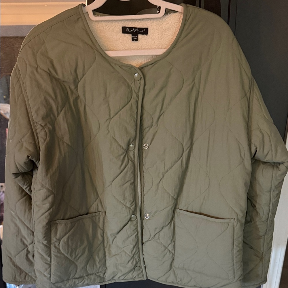Velvet Heart Sage Quilted Puffer Jacket